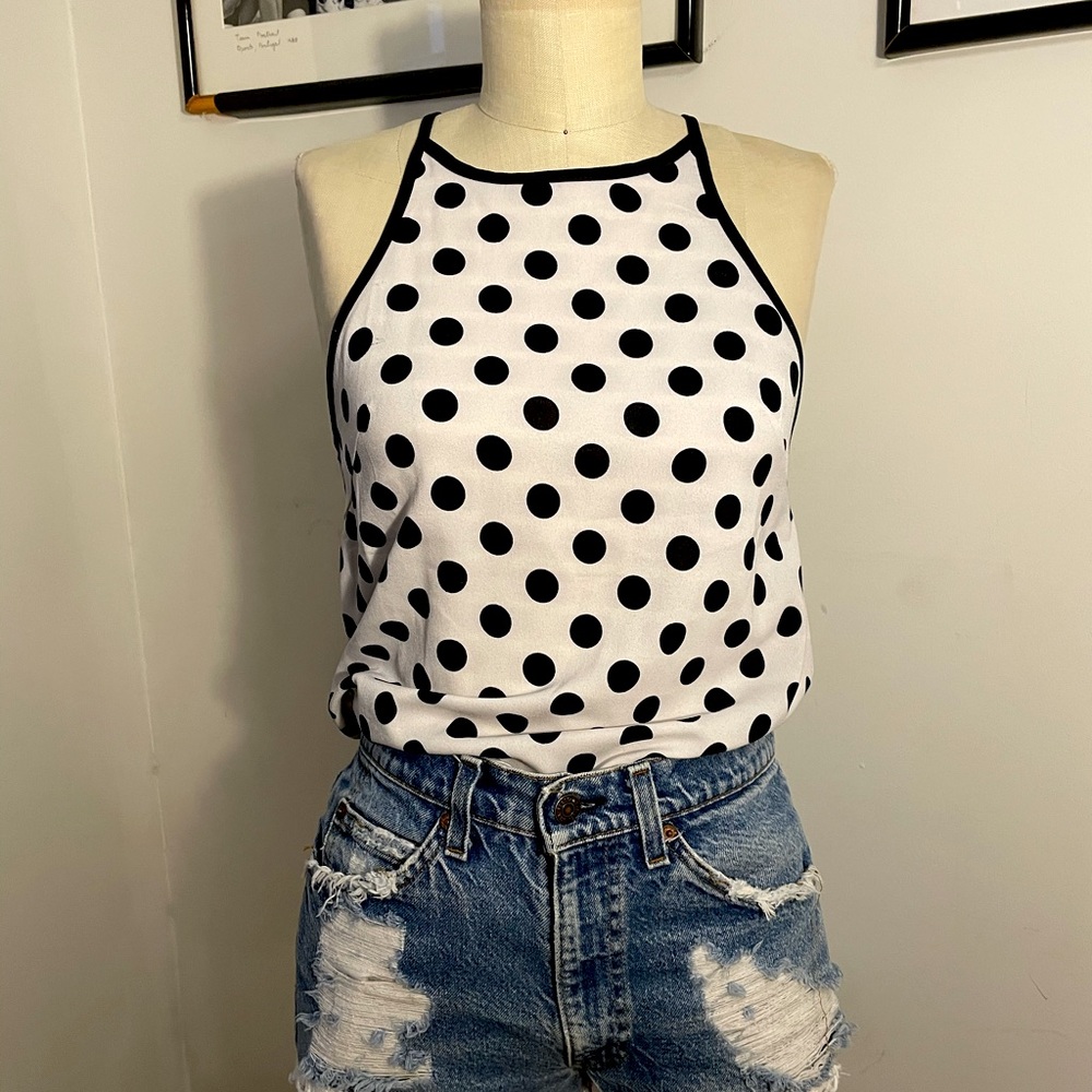 Polka dot tank blouse NWT